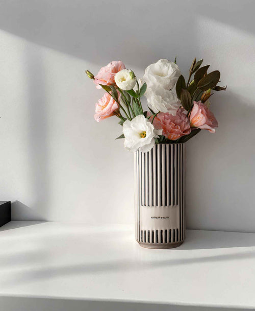 Black Striped Vase