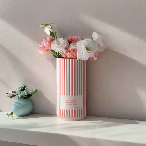 Pink Striped Vase