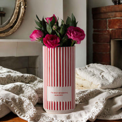 Red Striped Vase