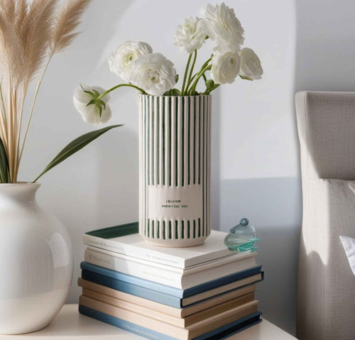 Green Striped Vase