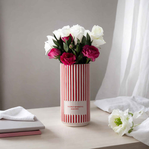 Red Striped Vase