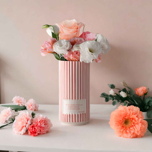 Pink Striped Vase