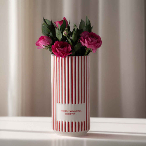 Red Striped Vase