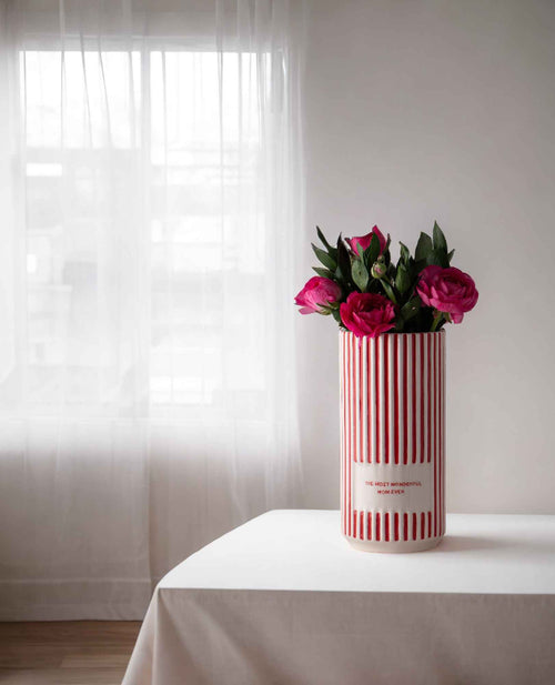 Red Striped Vase
