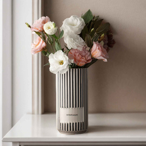 Black Striped Vase