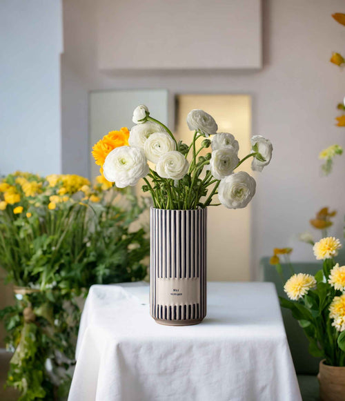 Blue Striped Vase