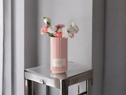 Pink Striped Vase