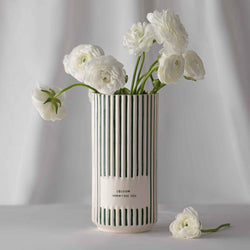 Green Striped Vase