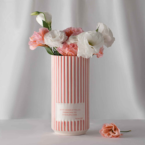 Pink Striped Vase