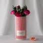 Red and White Striped Personalized Ceramic Vases | Custom Flower Pot | Vase Minimaliste | Valentines Gifte | Love is the Beauty of the Soul