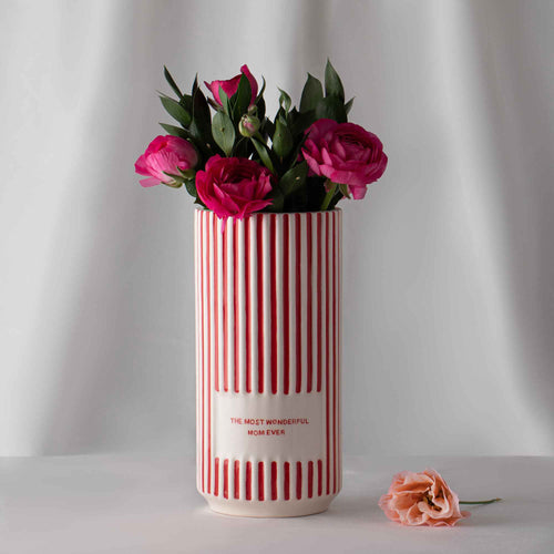 Red Striped Vase
