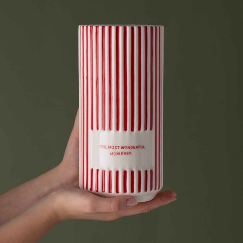 Red Striped Vase
