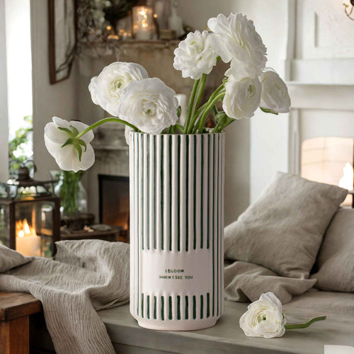 Green Striped Vase